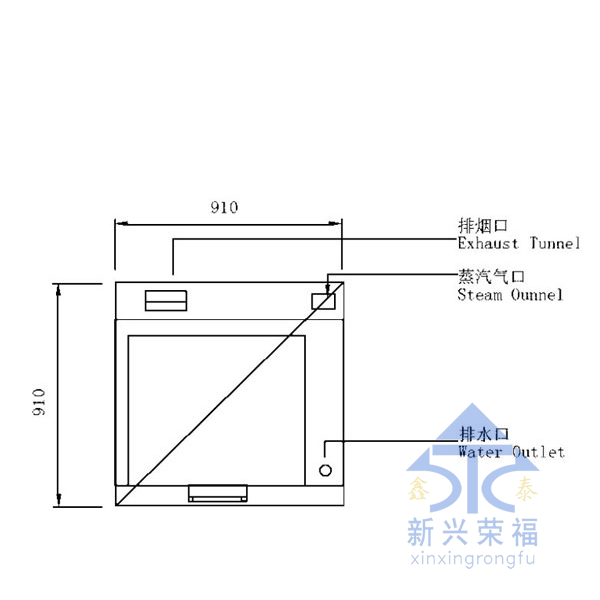 多功能三門(mén)蒸柜尺寸圖（頂）